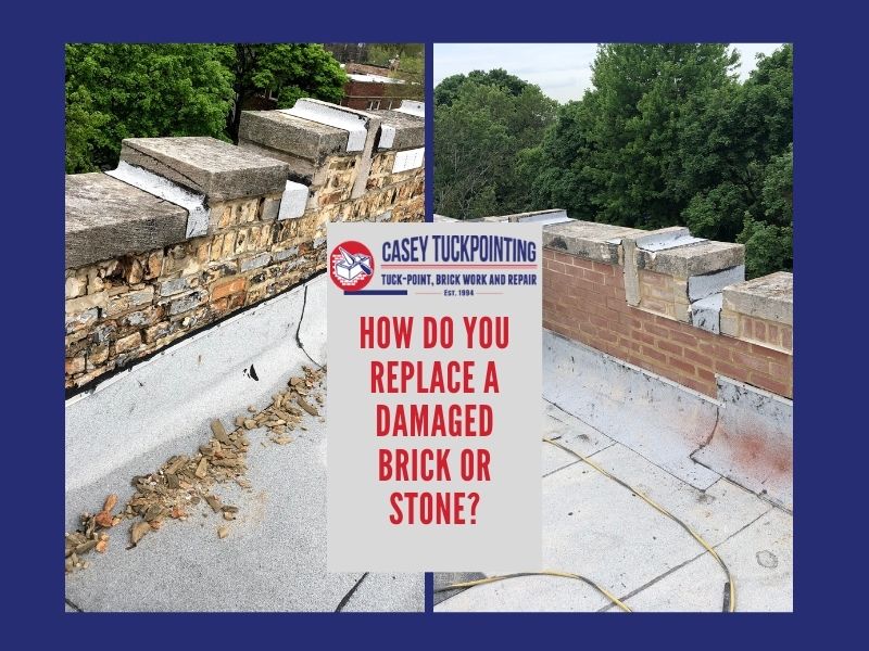 How do you replace a damaged brick or stone_